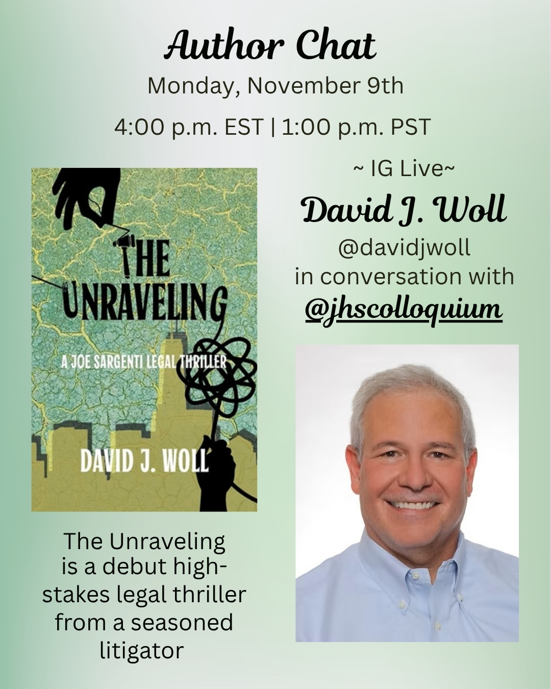 Author Chat with David J. Woll